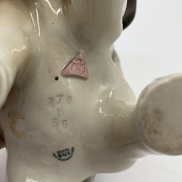 Royal Dux Trunk Up Elephant Figurine Czechoslovakia 6” Tall 2” Tusk Good Luck - Picture 8 of 8